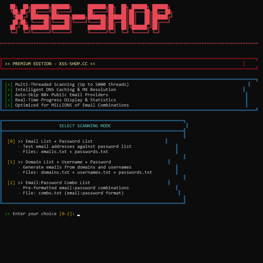 XSS-SHOP Email Bruter 2025