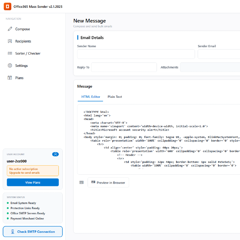 Office365 Mass Sender 2025